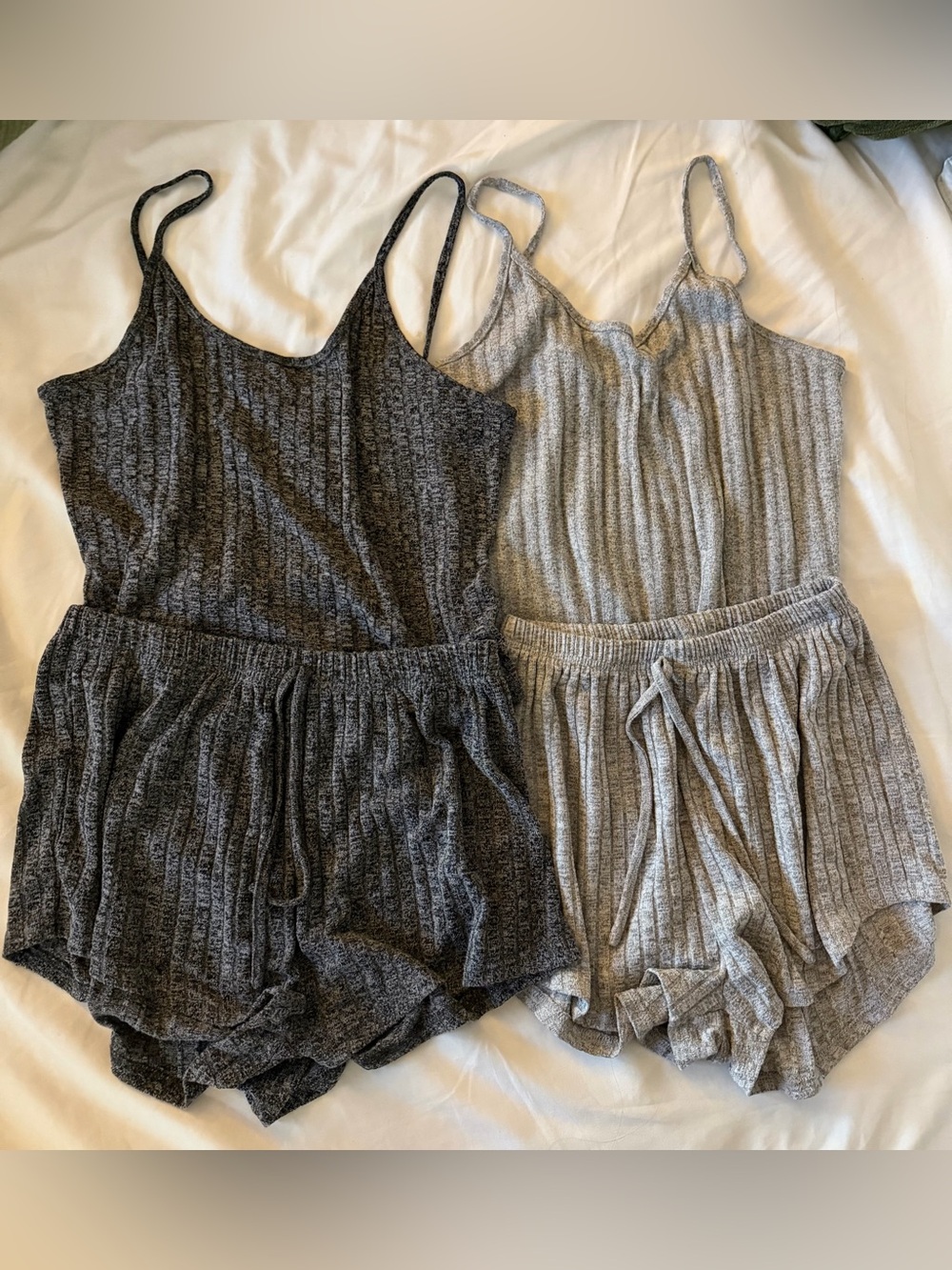 SHEIN - Pajama Set Pj Pjs - Crop Tank - Short - Set - Ribbed - Cute - Cozy